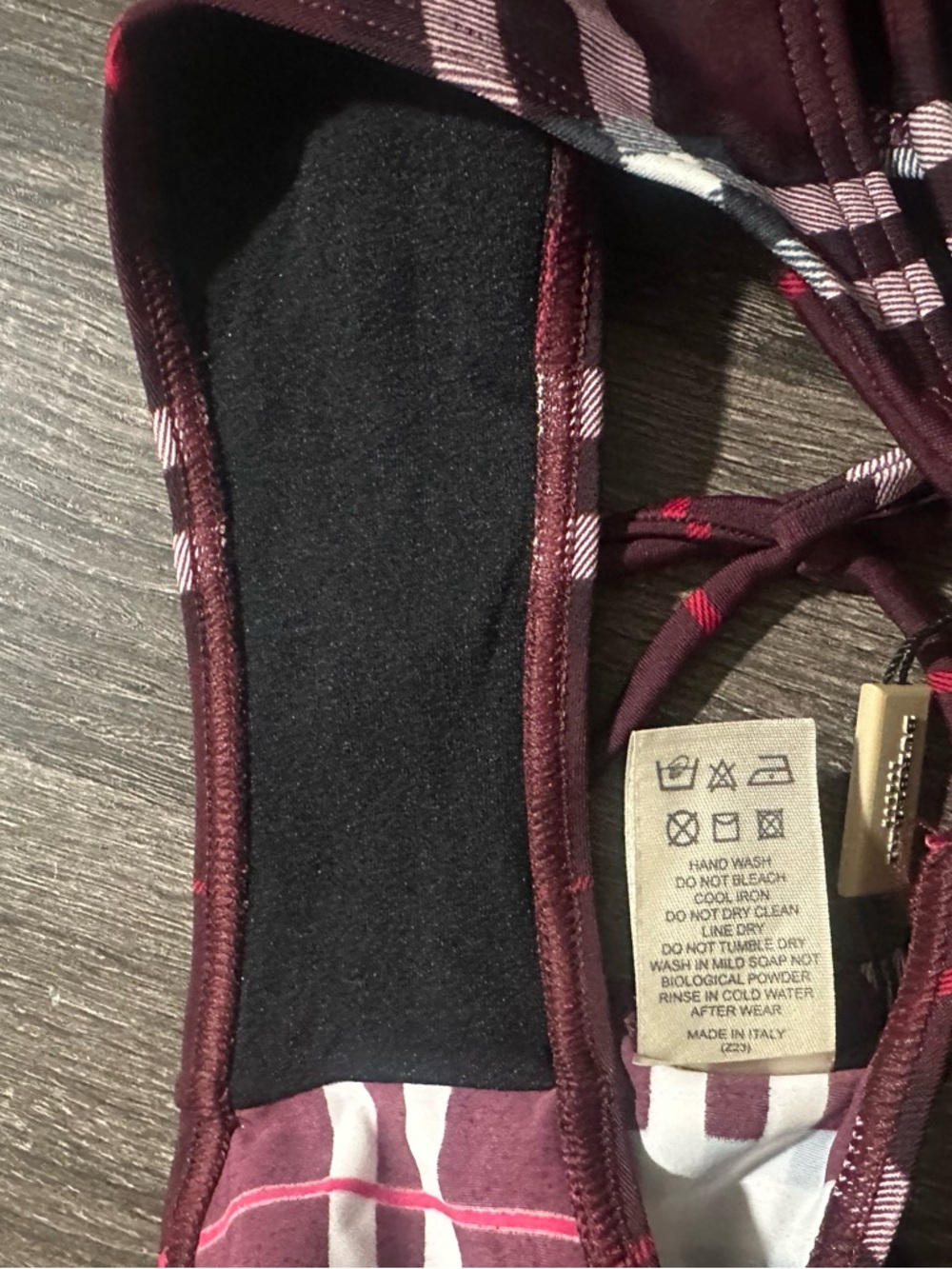 Burberry check burgundy bikini bottom m - Picture 6 of 8